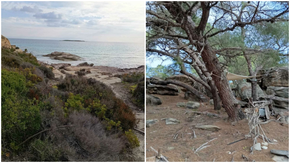 Το Διαπόρι ή ο Διάπορος, απέναντι από τη Βουρβουρού Χαλκιδικής